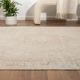 5' x 7' Beige Medallion Washable Non Skid Area Rug